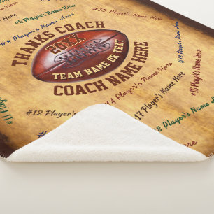 All Player's, Team, Coach NAMES Football Blanket