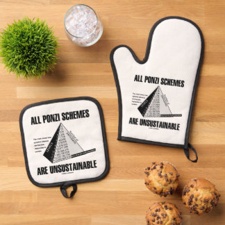 All Ponzi Schemes Are Unsustainable (Econ Humor) Oven Mitt & Pot Holder Set