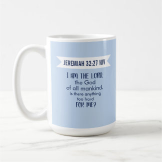 All Powerful God Bible Verse Pastel Blue Faith Coffee Mug