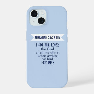 All Powerful God Bible Verse Pastel Blue Faith iPhone 15 Case