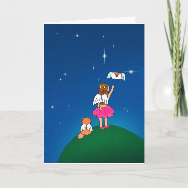 All Prayers Go to Heaven Greeting Card (Front)