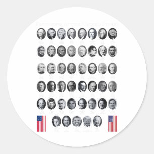 All Presidents Of The United States Of America Usa Classic Round Sticker