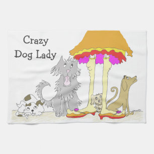 All Proceeds to Animal Charity Crazy Dog Lady Tea Towel