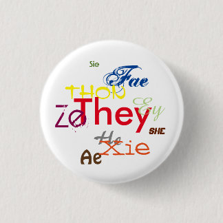 All Pronouns All Over 3 Cm Round Badge