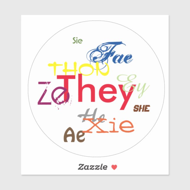 All Pronouns All Over Sticker (Sheet)