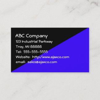 All Purpose Business Card Black and Royal Blue