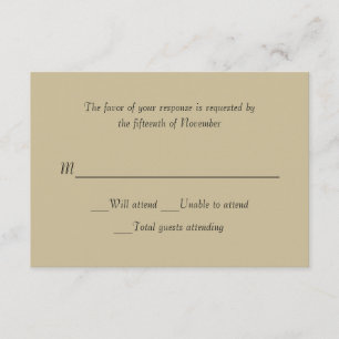 All Purpose Champagne Colour Response Card