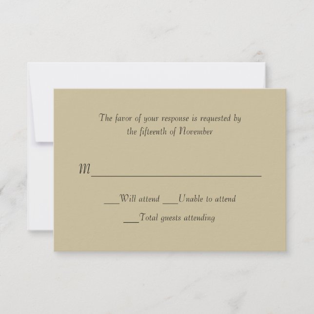 All Purpose Champagne Colour Response Card (Front)