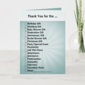 All-Purpose Checkbox Thank You Card
