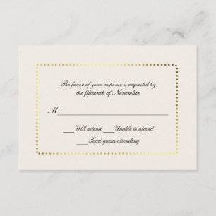 All Purpose Custom Ivory and Gold Response Card