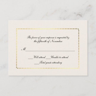 All Purpose Custom Ivory and Gold Response Card
