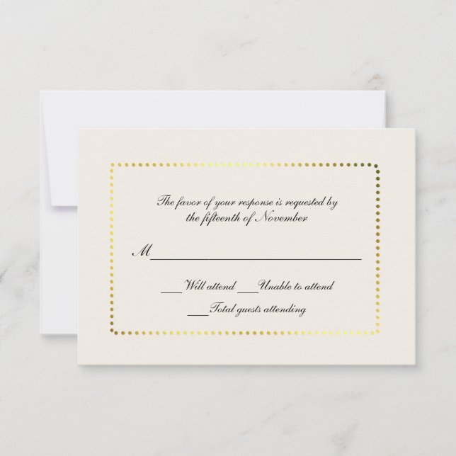 All Purpose Custom Ivory and Gold Response Card (Front)