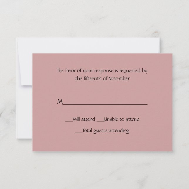 All Purpose Dusty Rose Response Card (Front)