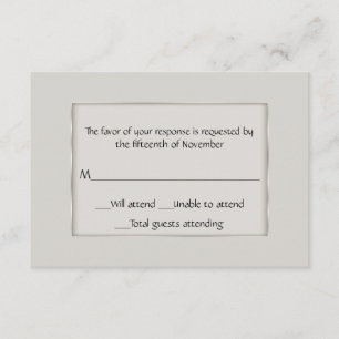 All Purpose Ecru and Silver Response Card