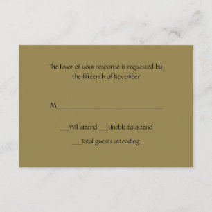 All Purpose Gold Response Card