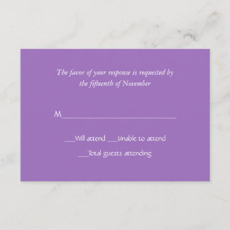 All Purpose Mauve Response Card