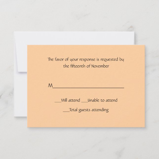 All Purpose Pale Peach Response Card (Front)