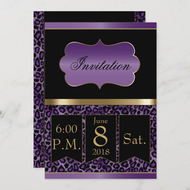 All Purpose Party Invitation - Leopard | DIY Text (Front/Back)