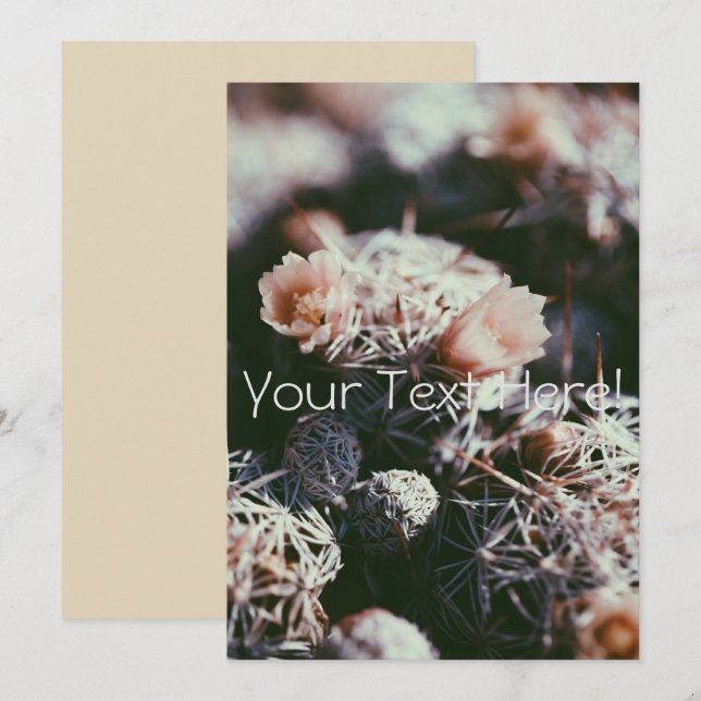 All Purpose Personalised Cactus Invitation Card (Front/Back)