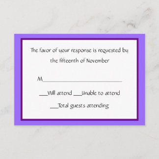 All Purpose Purple and White Response Card