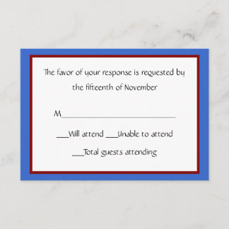 All Purpose Red, White, Blue Response Card