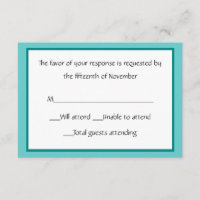 All Purpose Teal and White Response Card