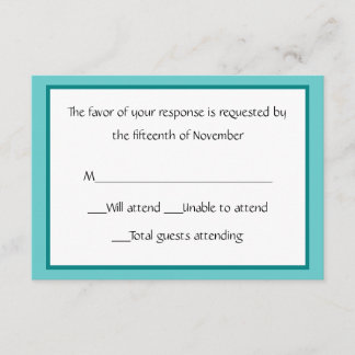 All Purpose Teal and White Response Card