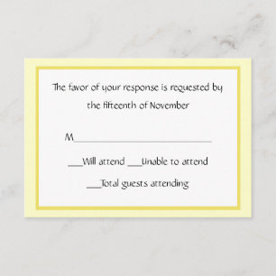 All Purpose Yellow and White Response Card