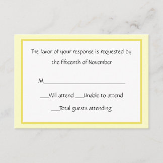 All Purpose Yellow and White Response Card