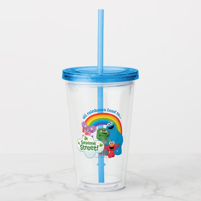 All Rainbows Lead to Sesame Street Acrylic Tumbler (Front)
