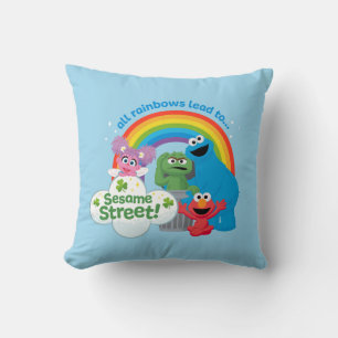 All Rainbows Lead to Sesame Street Cushion