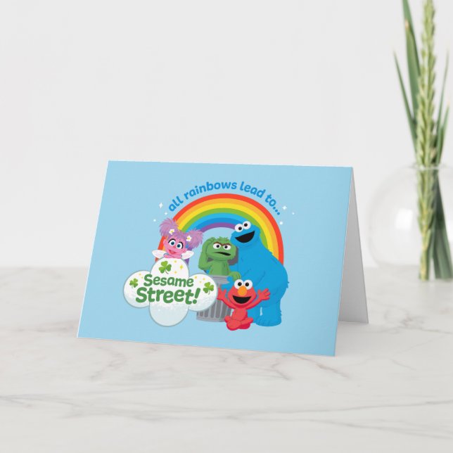 All Rainbows Lead to Sesame Street Holiday Card (Front)