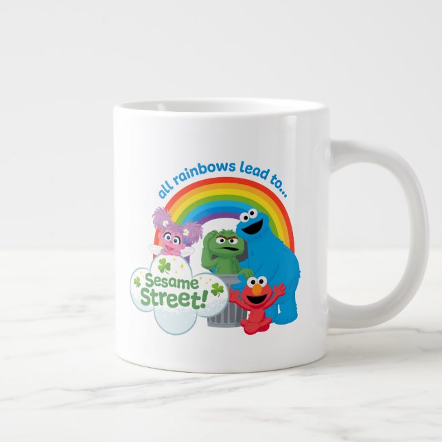 All Rainbows Lead to Sesame Street Large Coffee Mug (Right)