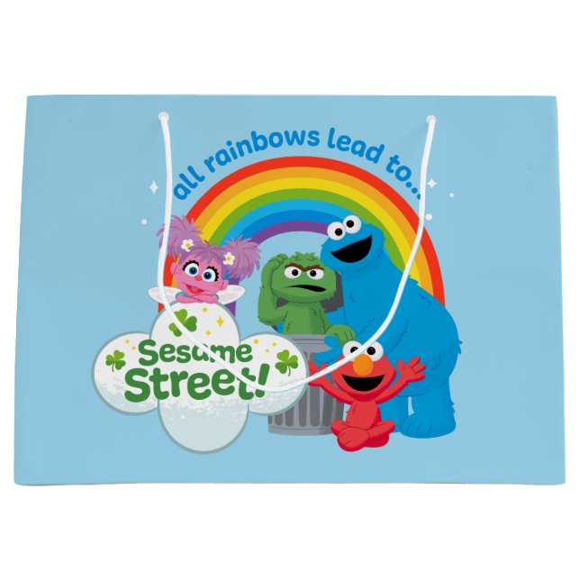 All Rainbows Lead to Sesame Street Large Gift Bag (Front)