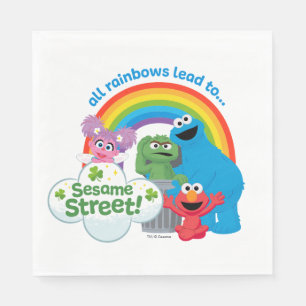 All Rainbows Lead to Sesame Street Napkin