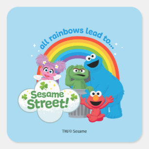 All Rainbows Lead to Sesame Street Square Sticker