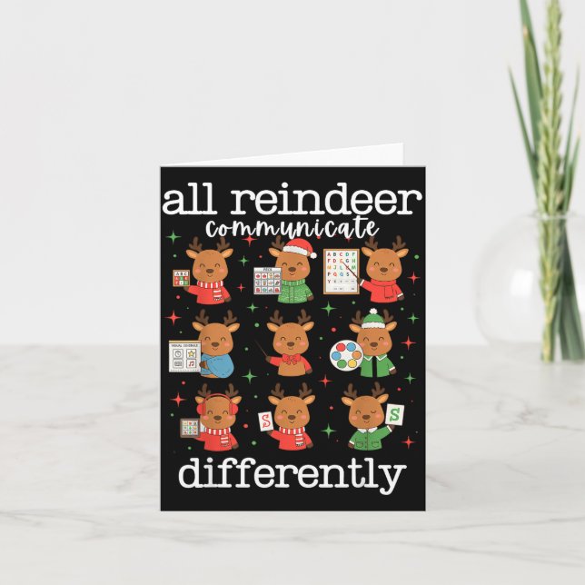 All Reindeer Communicate Differently Xmas Autism A Card (Front)