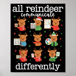All Reindeer Communicate Differently Xmas Autism A Poster