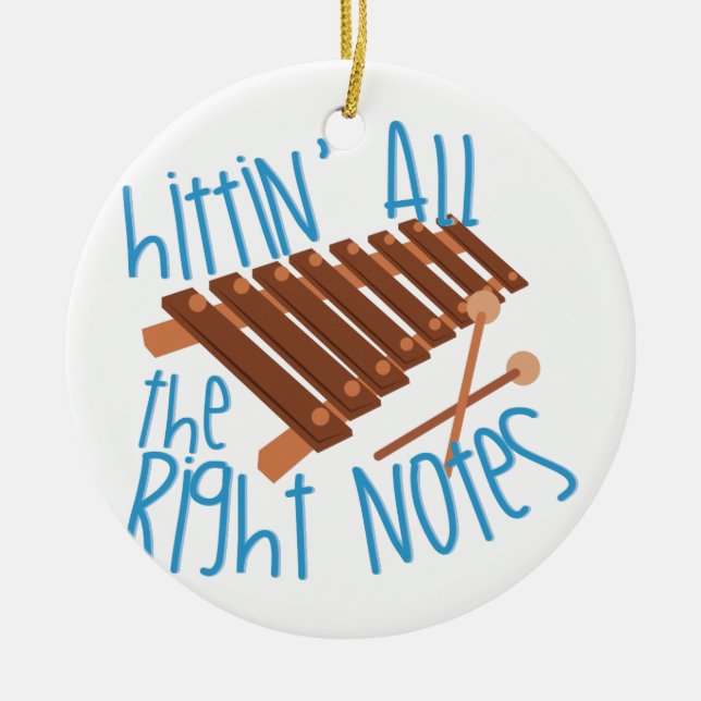 All Right Notes Ceramic Tree Decoration (Front)