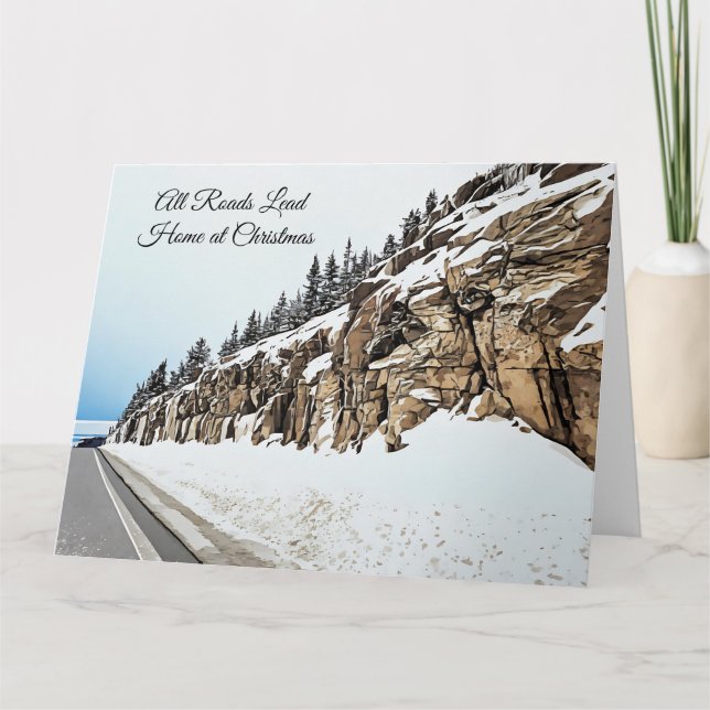 All Roads Lead Home at Christmas - Blank Card (Front)