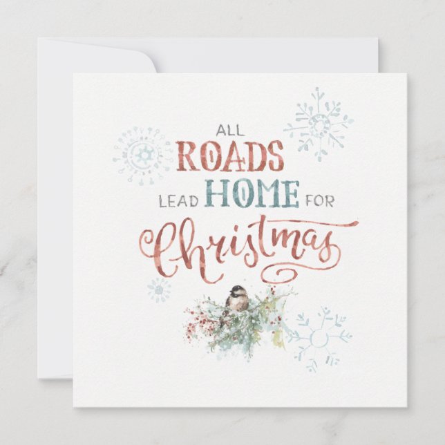 All Roads Lead Home for Christmas Holiday Card (Front)