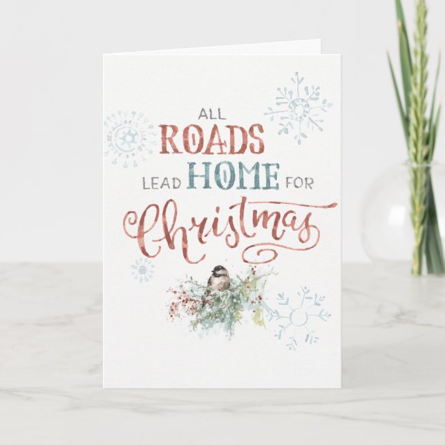 All Roads Lead Home for Christmas Holiday Card (Front)
