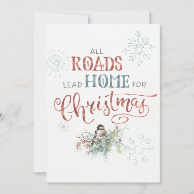 All Roads Lead Home for Christmas Holiday Card (Front)