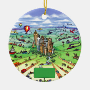 All Roads lead to Atlanta Georgia Ceramic Tree Decoration