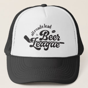 All Roads Lead to Beer League, Funny Hockey Trucker Hat
