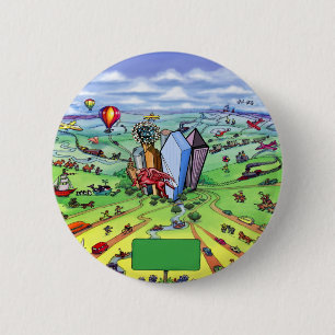 All Roads lead to Dallas Texas 6 Cm Round Badge
