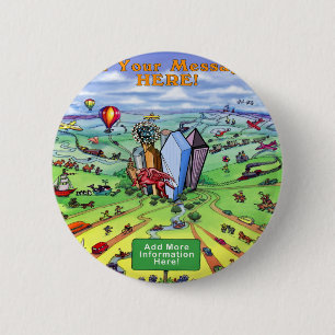 All Roads lead to Dallas Texas 6 Cm Round Badge