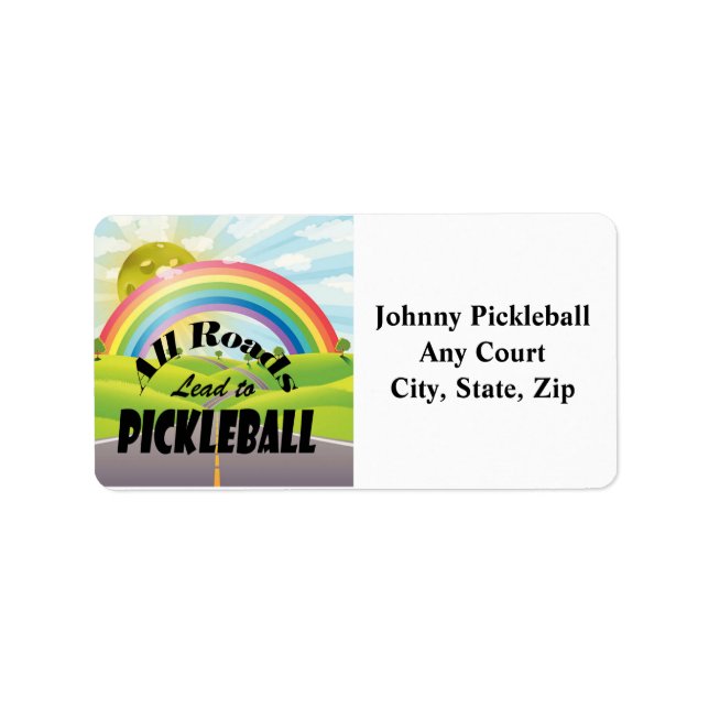 All Roads Lead to Pickleball Personalised Mailing Label (Front)