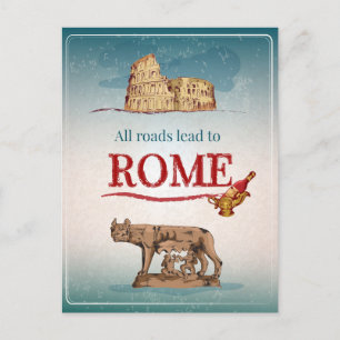 All Roads Lead to Rome Postcard
