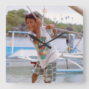 All Roped Up. Square Wall Clock